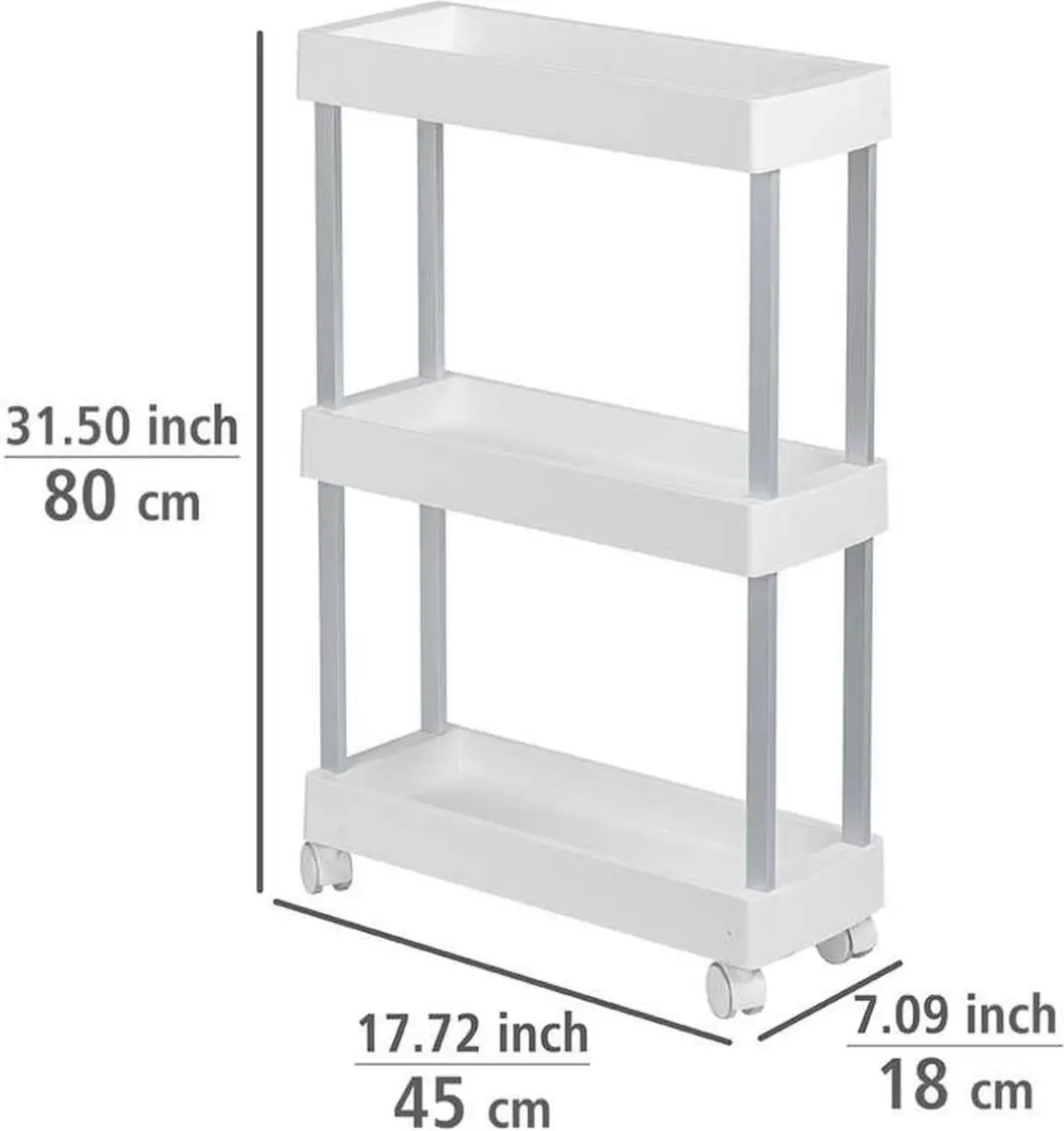 Wenko Mino Serveerwagen - 3 Planken - Wit - afbeelding 5 van 6