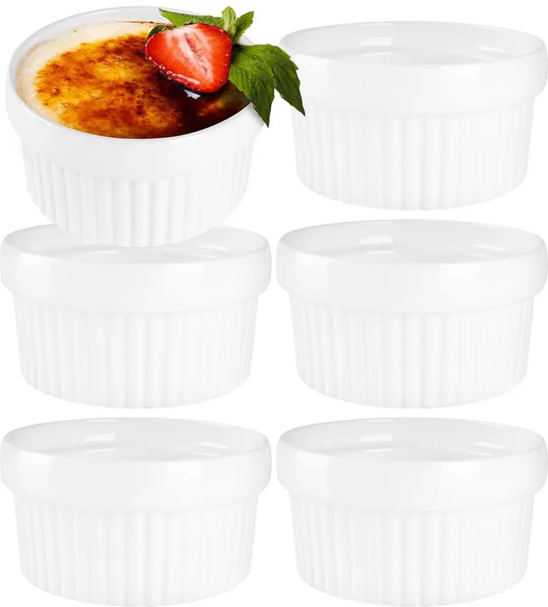 Creme Brulee Schaaltjes Keramiek Wit 170 ml 6 stuks
