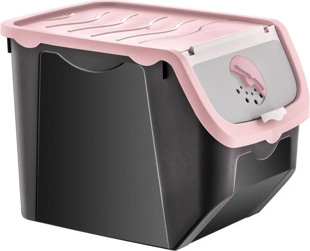 Doos voor Groenten en Fruit met Deksel Roze 12 l