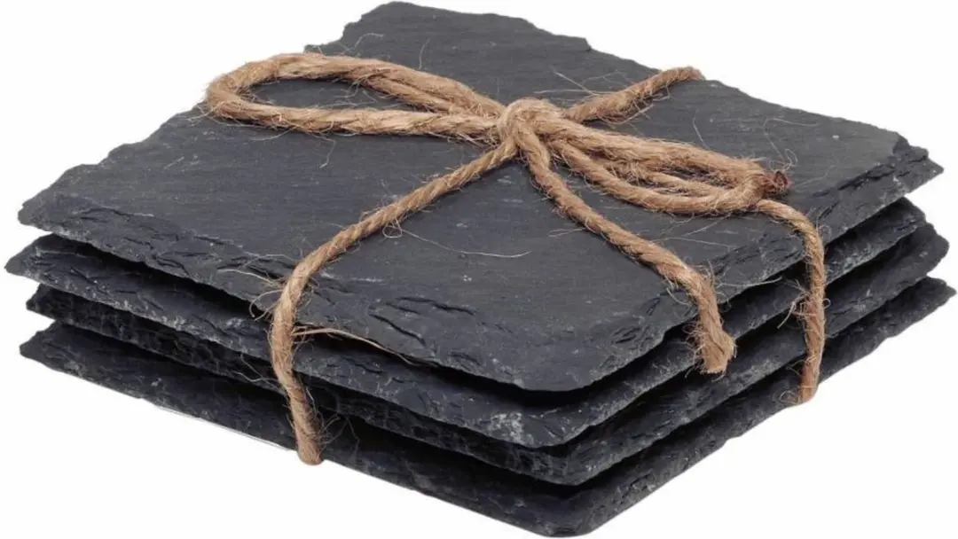 Alpina Leisteen Onderzetters 10x10cm - Set van 4 - afbeelding 3 van 4