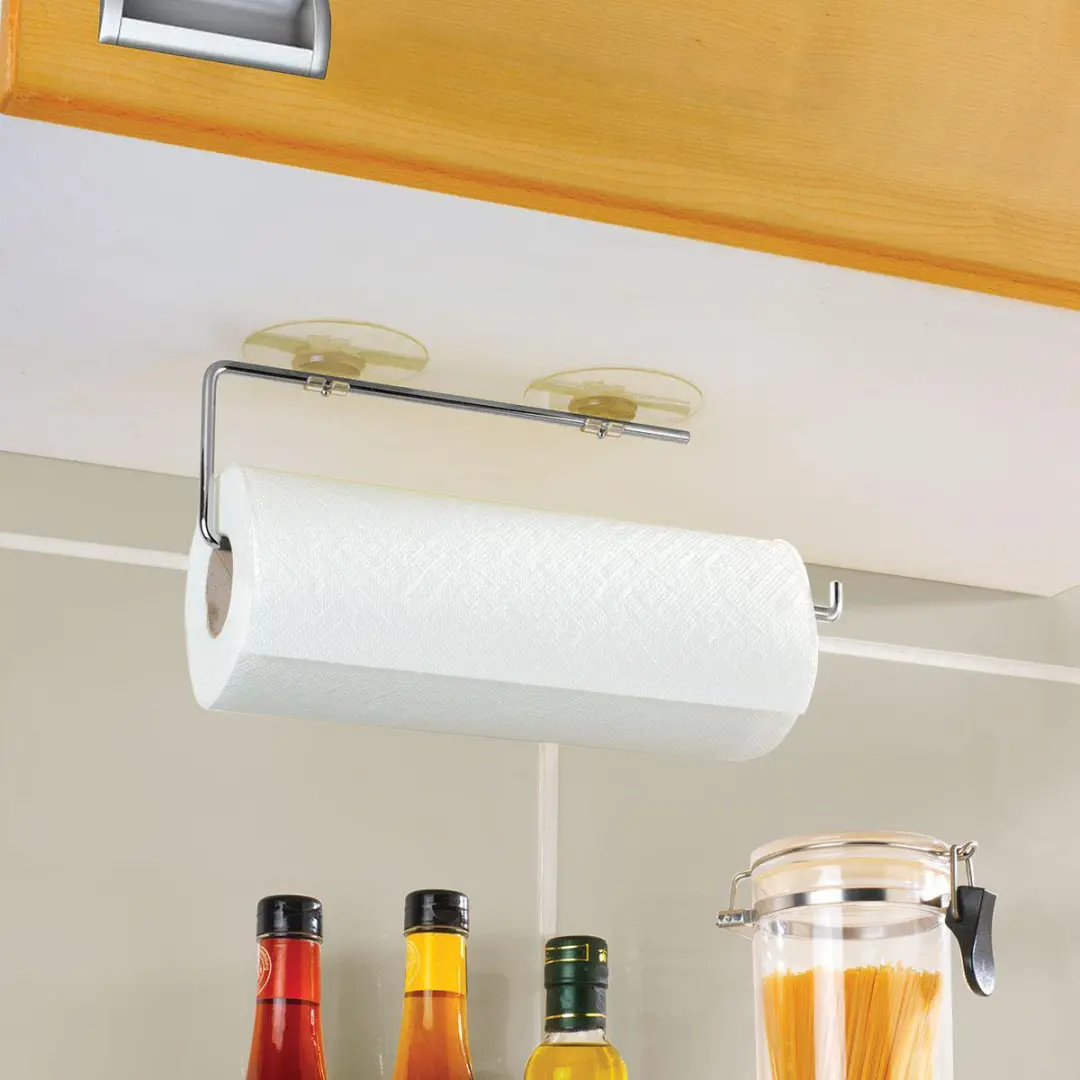 Wenko Static-Loc Keukenrolhouder - Chroom - Zonder Boren - afbeelding 2 van 6