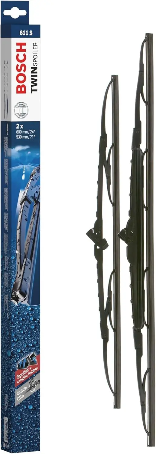 Bosch Twin 611S Ruitenwisserbladen 600/530mm - Zwart - afbeelding 4 van 6