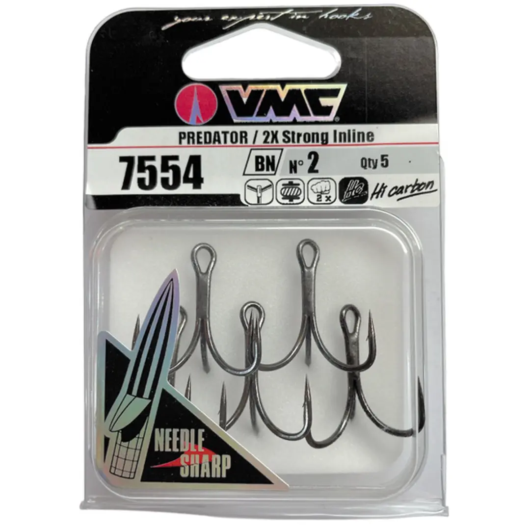 VMC 7554BN 2X Strong Inline Treble Haak - Black Nickel #10 - 5 stuks - afbeelding 2 van 2