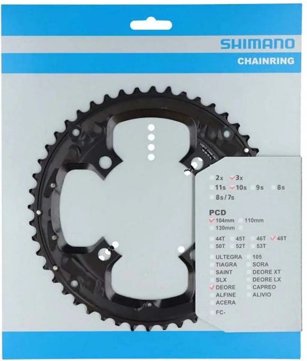 Shimano Deore FC-T6010 Kettingblad 48T - 104mm - Zwart - afbeelding 2 van 2
