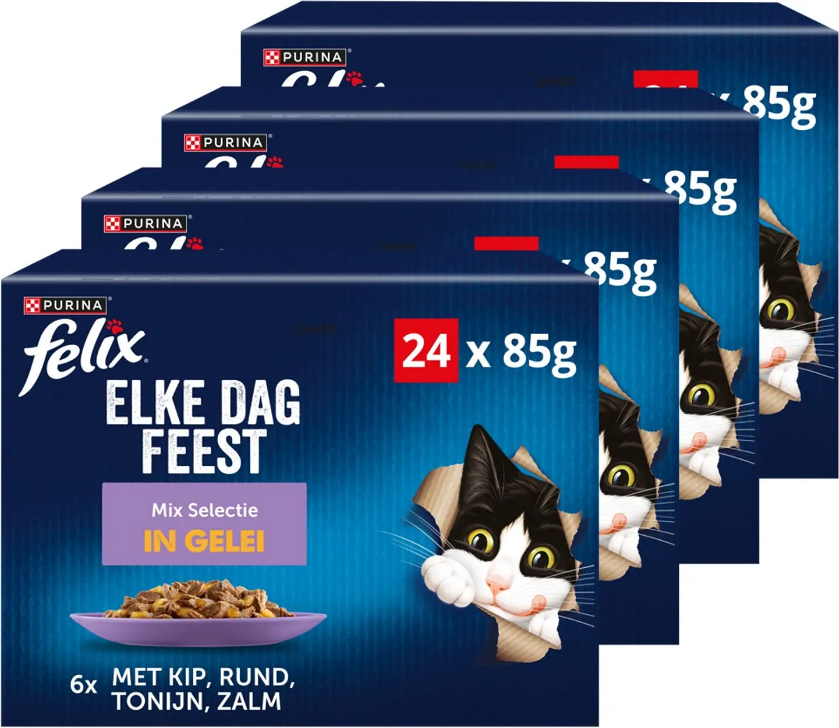 Felix Elke Dag Feest Mix Selectie Natvoer - 96x85g