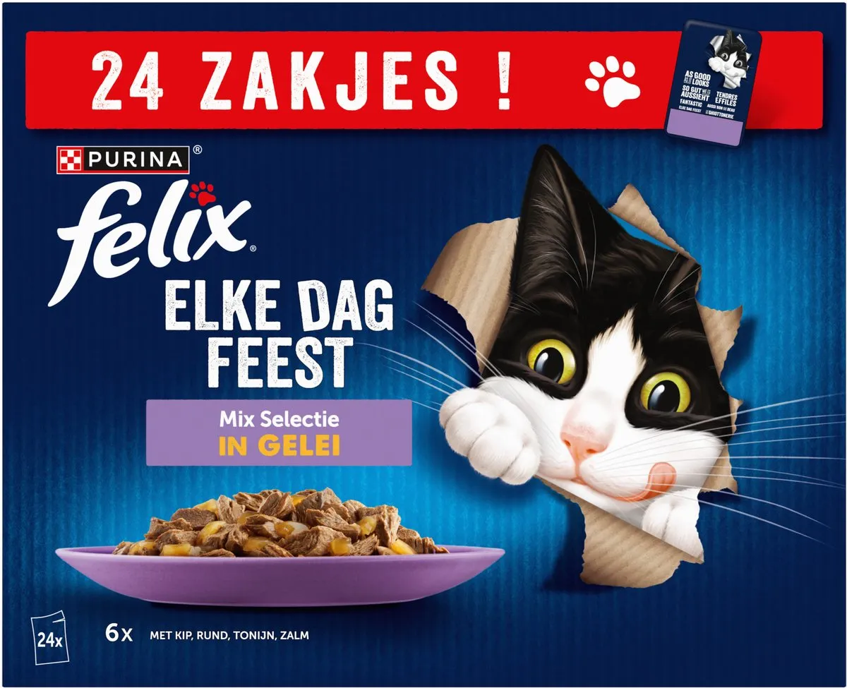 Felix Elke Dag Feest Mix Selectie Natvoer - 96x85g