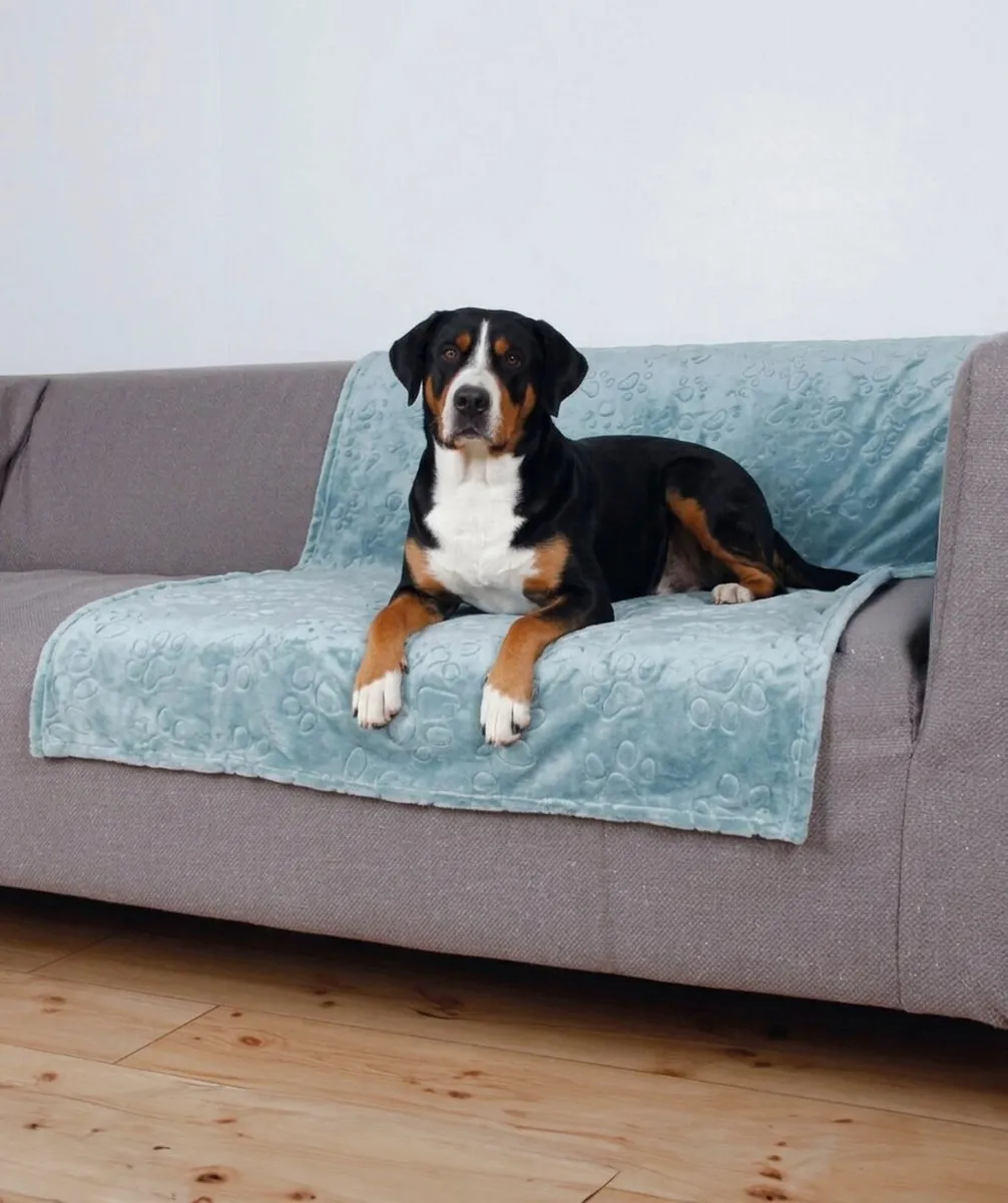 Trixie Hondendeken Barry Softpluche - Blauw/Grijs 100x75cm