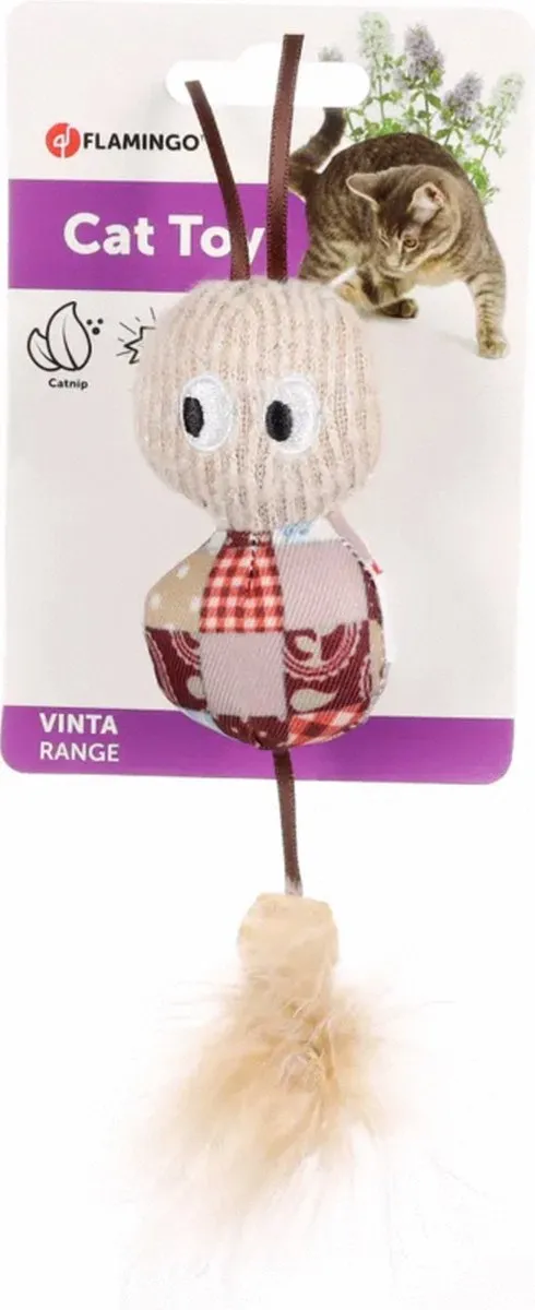 Flamingo Vinta Rups + Veer Katten Speelgoed - Beige