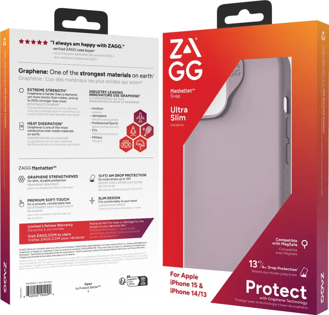 ZAGG Manhattan Snap hoesje iPhone 13/14/15 - Paars - afbeelding 2 van 6