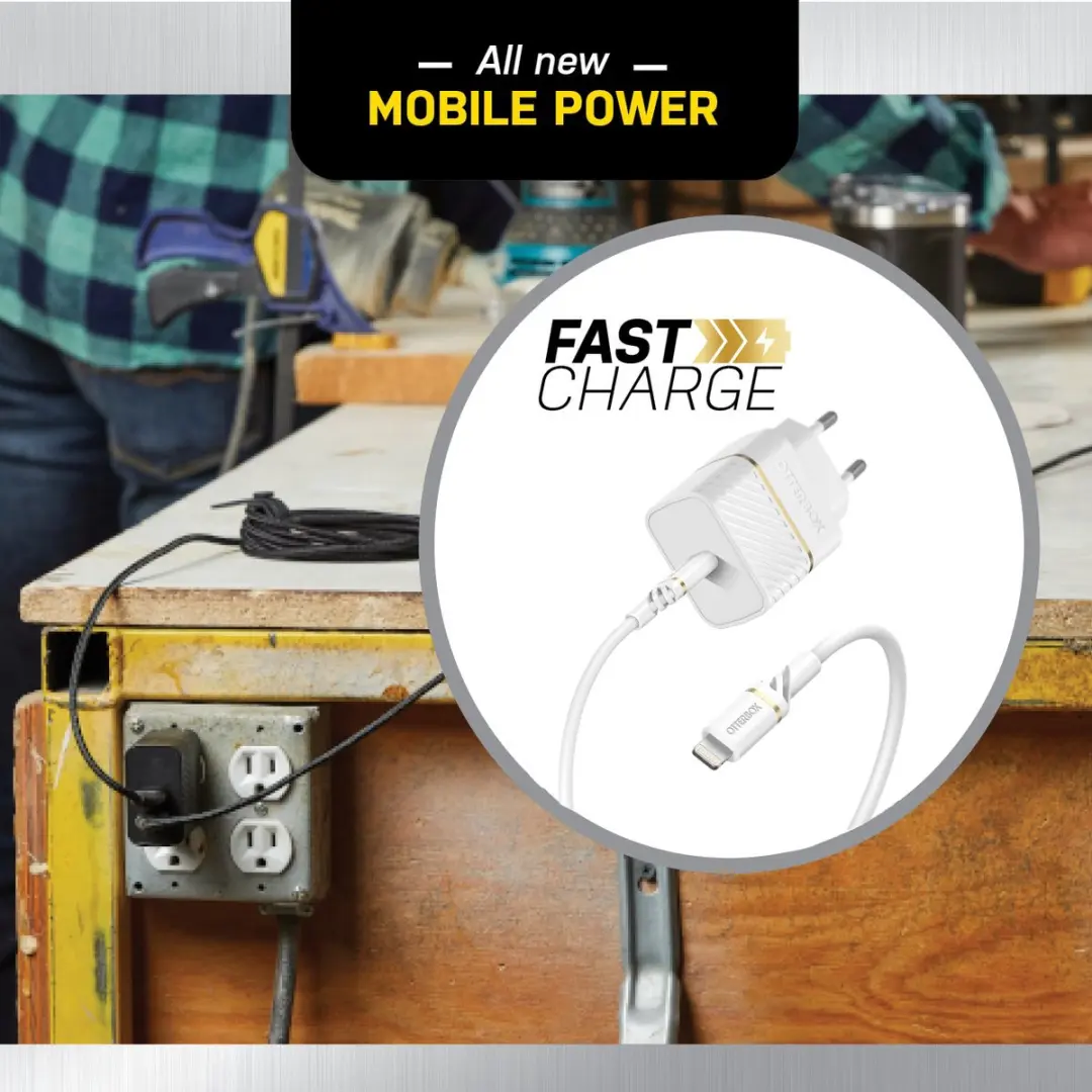 OtterBox Wall Charger 20W USB-C + Lightning Kabel 1m - Wit - afbeelding 6 van 6