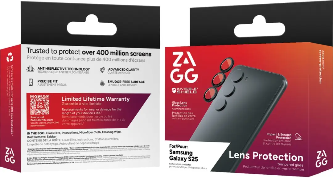 ZAGG InvisibleShield Premium GL CameraRings Galaxy S25 - afbeelding 2 van 5