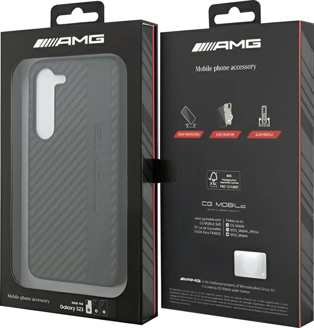 Mercedes-Benz AMG Carbon Back Cover Galaxy S23 - Zwart - afbeelding 5 van 6