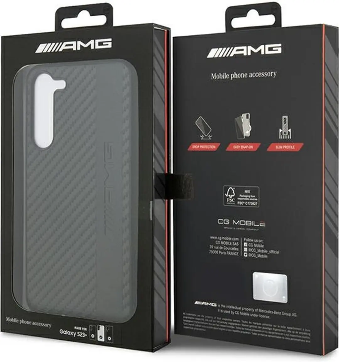 Mercedes AMG Hoesje Carbon - Galaxy S23 Plus - Zwart - afbeelding 5 van 6