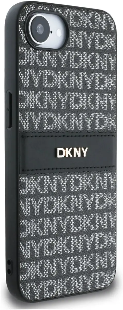 DKNY Repeat Texture Hoesje iPhone 16e - Zwart - afbeelding 2 van 6