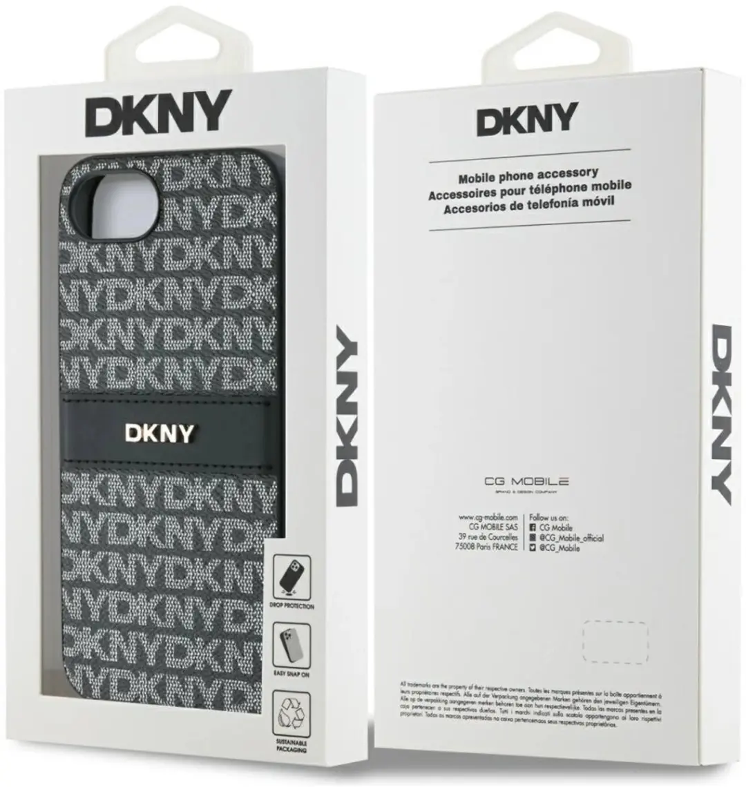 DKNY Repeat Texture Hoesje iPhone 16e - Zwart - afbeelding 6 van 6