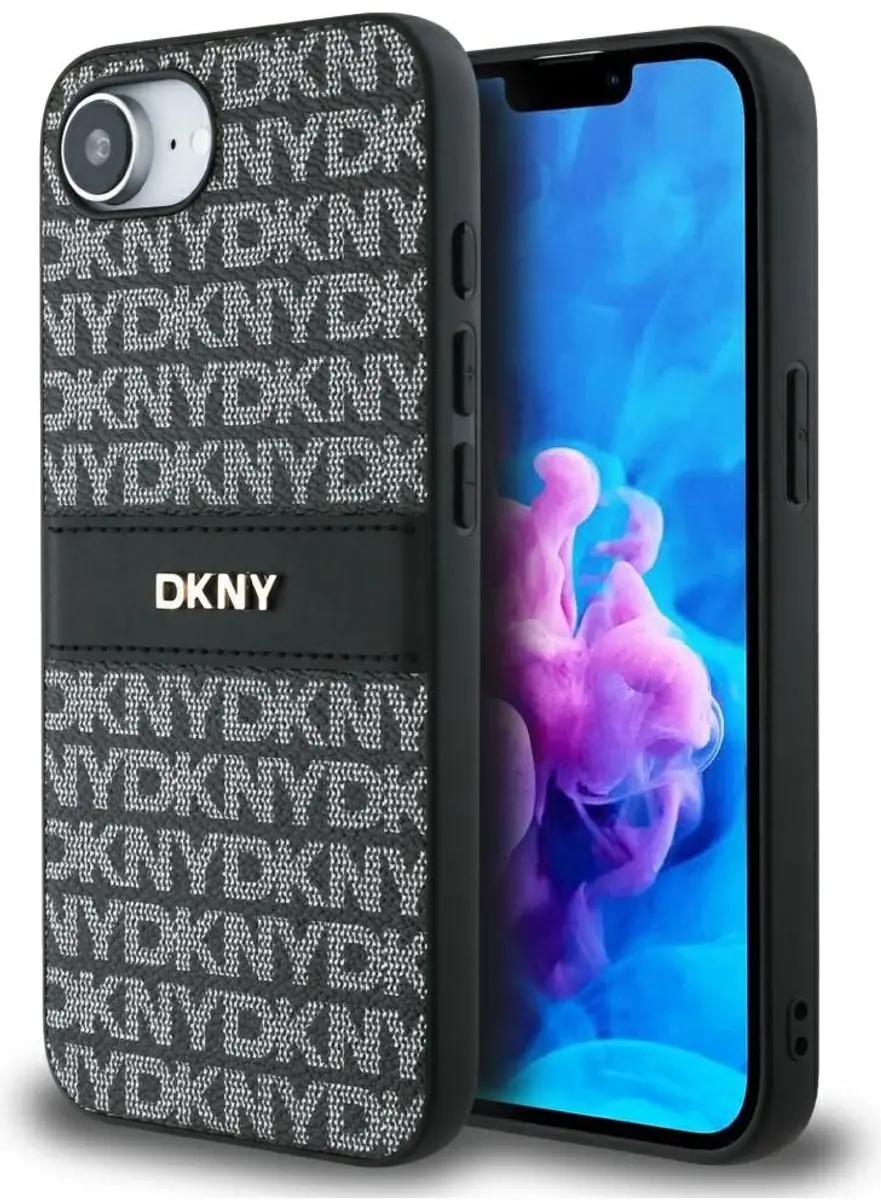DKNY Repeat Texture Hoesje iPhone 16e - Zwart - afbeelding 5 van 6
