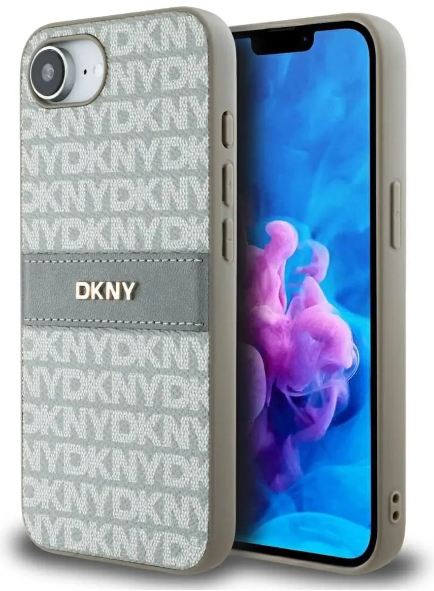 DKNY Repeat Texture Hoesje iPhone 16e - Beige - afbeelding 5 van 6