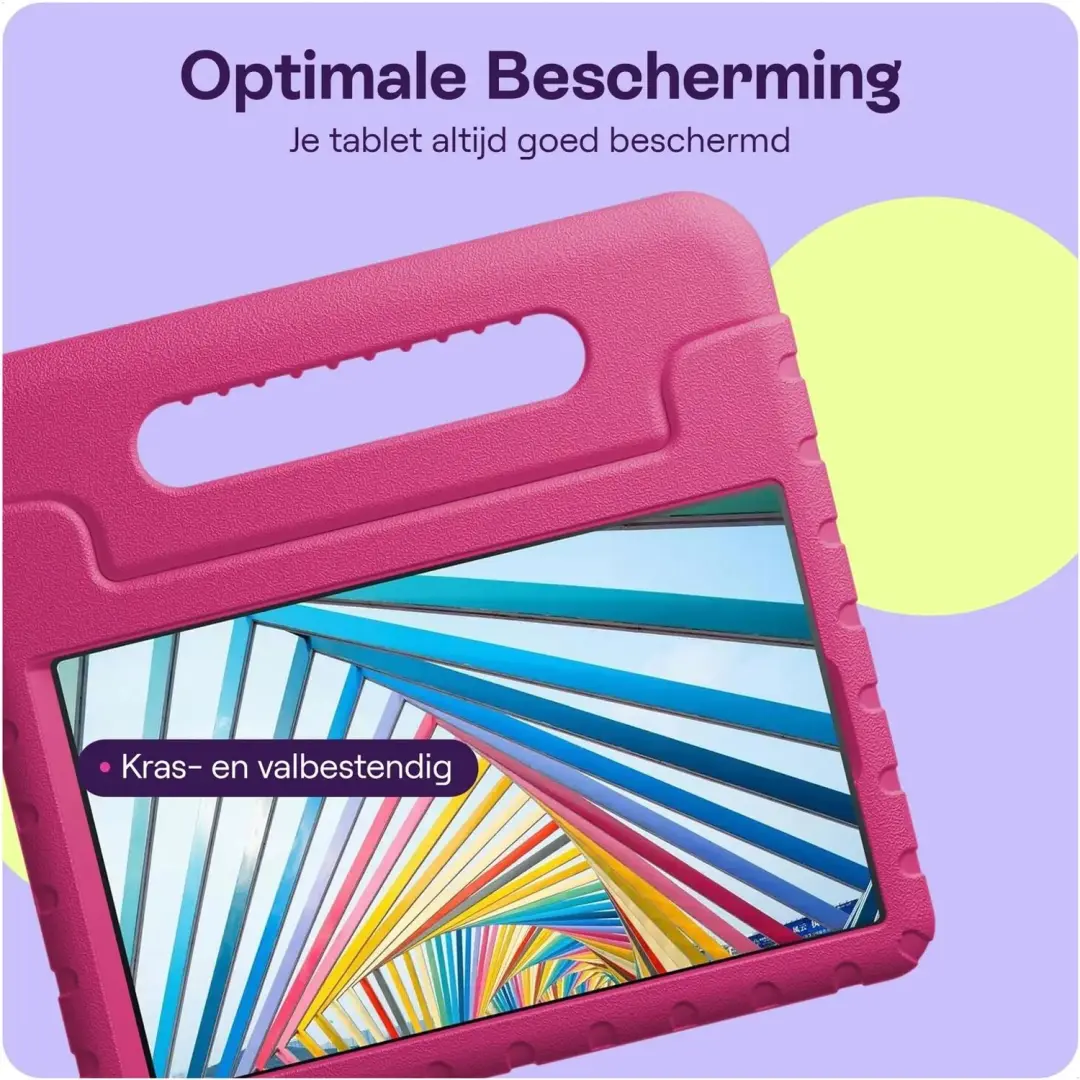 HappyCase Kindertablethoes Xiaomi Redmi Pad 2 / Pad SE - Handvat en Standaard - Roze - afbeelding 3 van 6