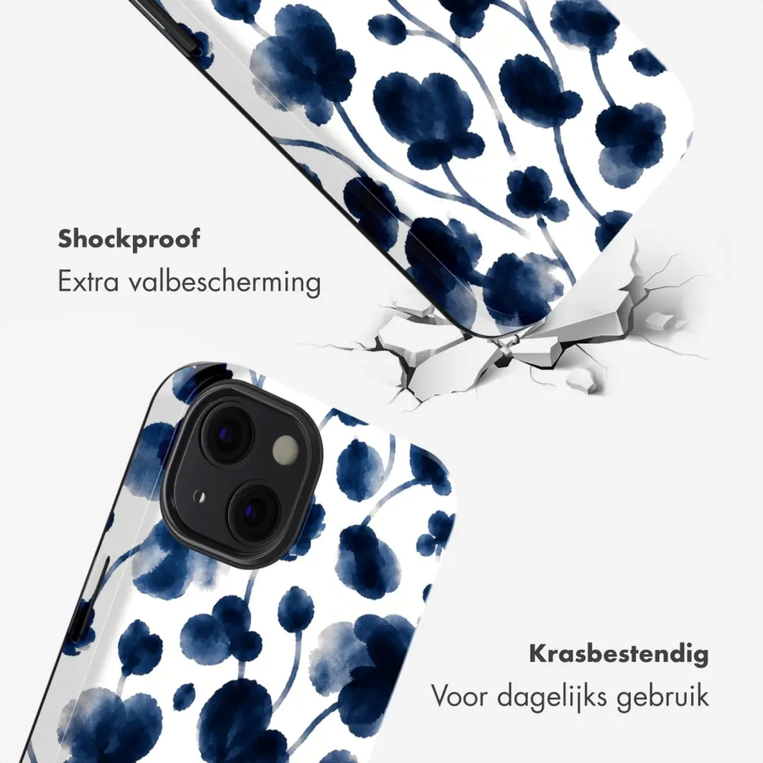 Selencia Vivid Backcover iPhone 13 Hoesje - Midnight Blossom - afbeelding 3 van 6