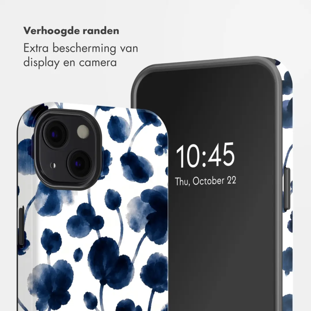 Selencia Vivid Backcover iPhone 13 Hoesje - Midnight Blossom - afbeelding 4 van 6