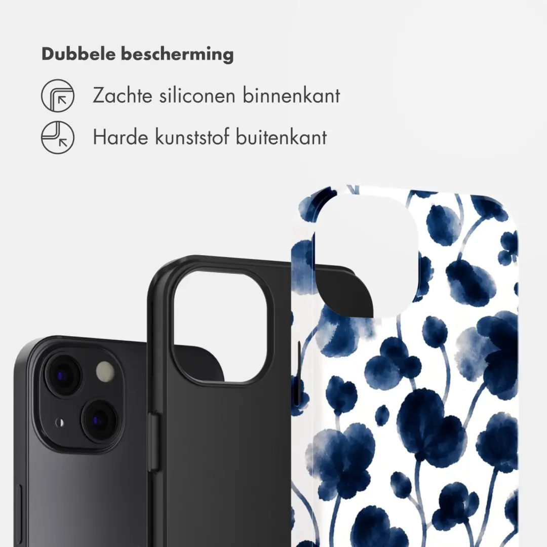 Selencia Vivid Backcover iPhone 13 Hoesje - Midnight Blossom - afbeelding 2 van 6