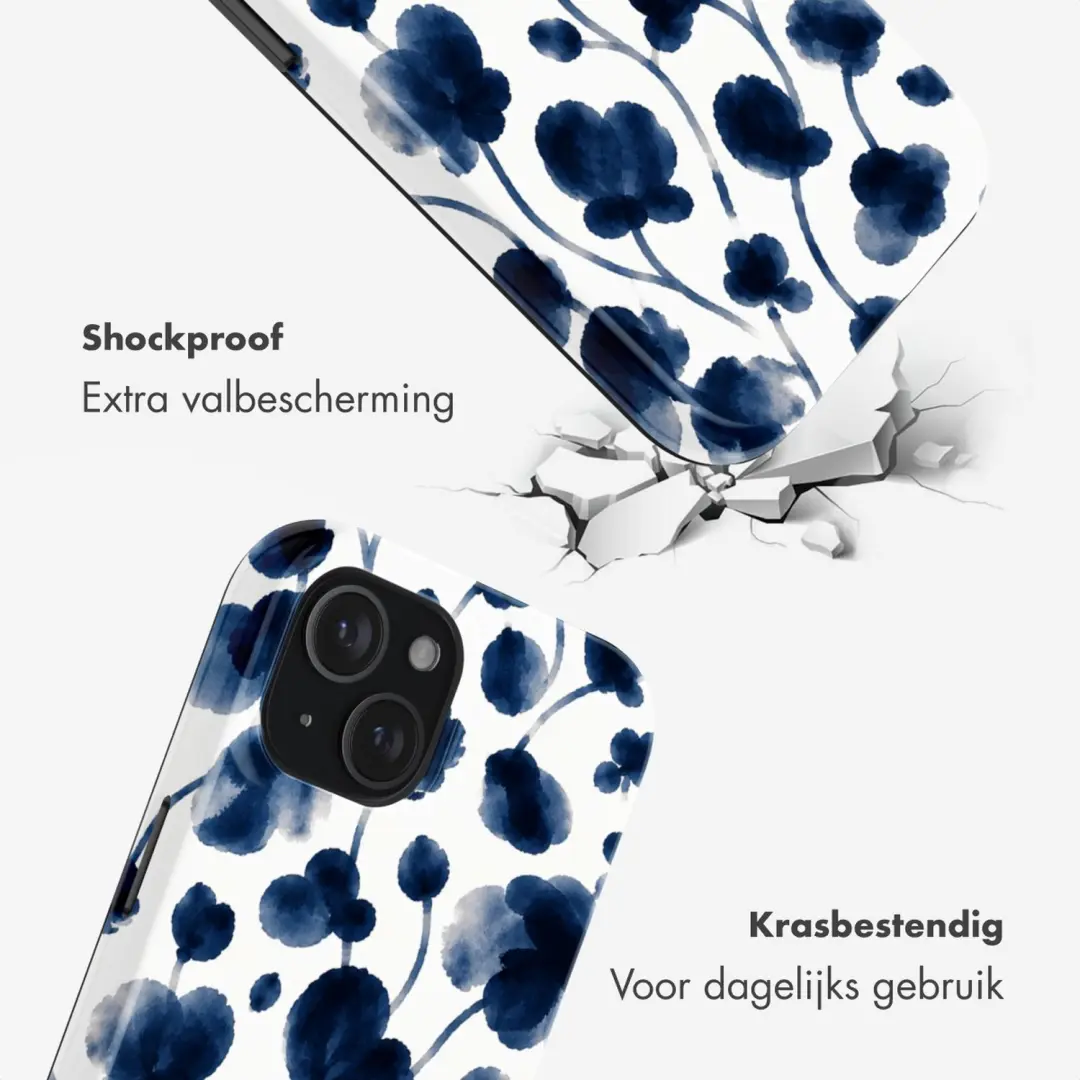 Selencia Vivid Backcover iPhone 15 - Midnight Blossom - afbeelding 3 van 6