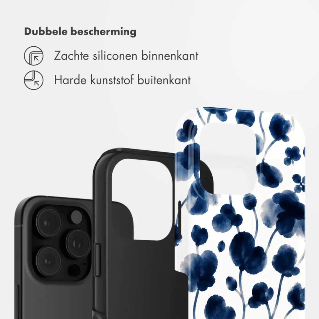 Selencia Vivid Backcover iPhone 16 Pro Hoesje - Midnight Blossom - afbeelding 2 van 6