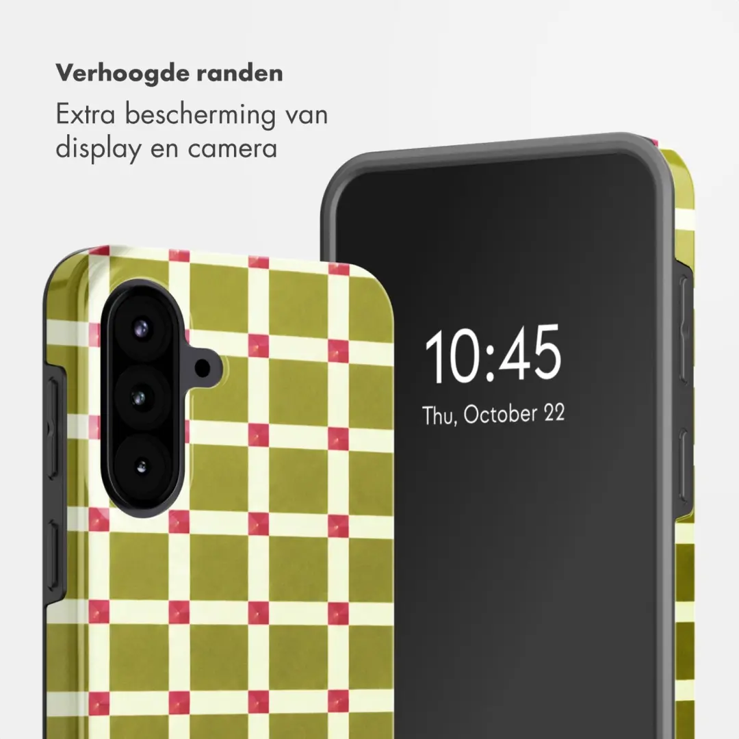 Selencia Vivid Backcover Samsung Galaxy A57 - Check This Olive - afbeelding 4 van 6