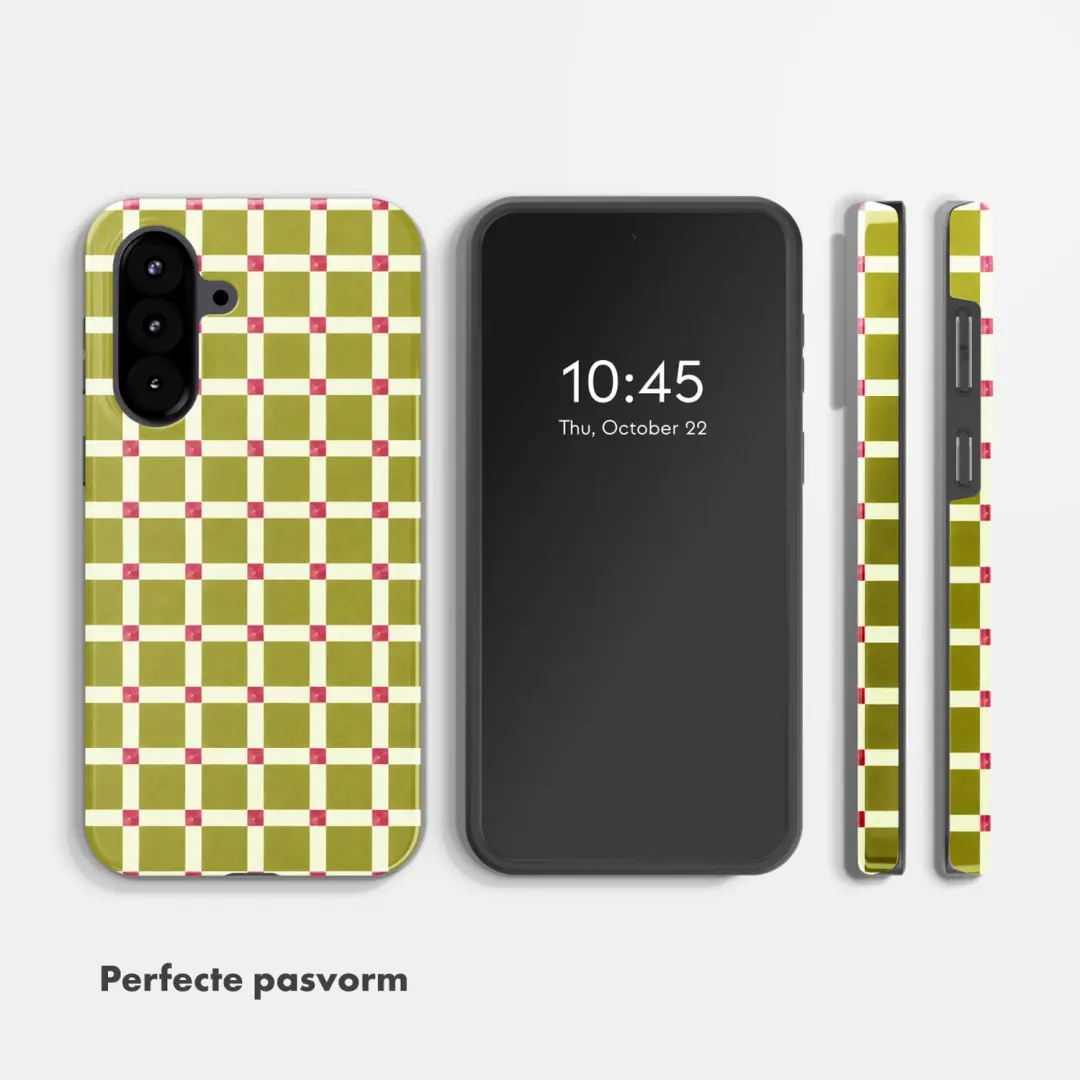 Selencia Vivid Backcover Samsung Galaxy A57 - Check This Olive - afbeelding 5 van 6