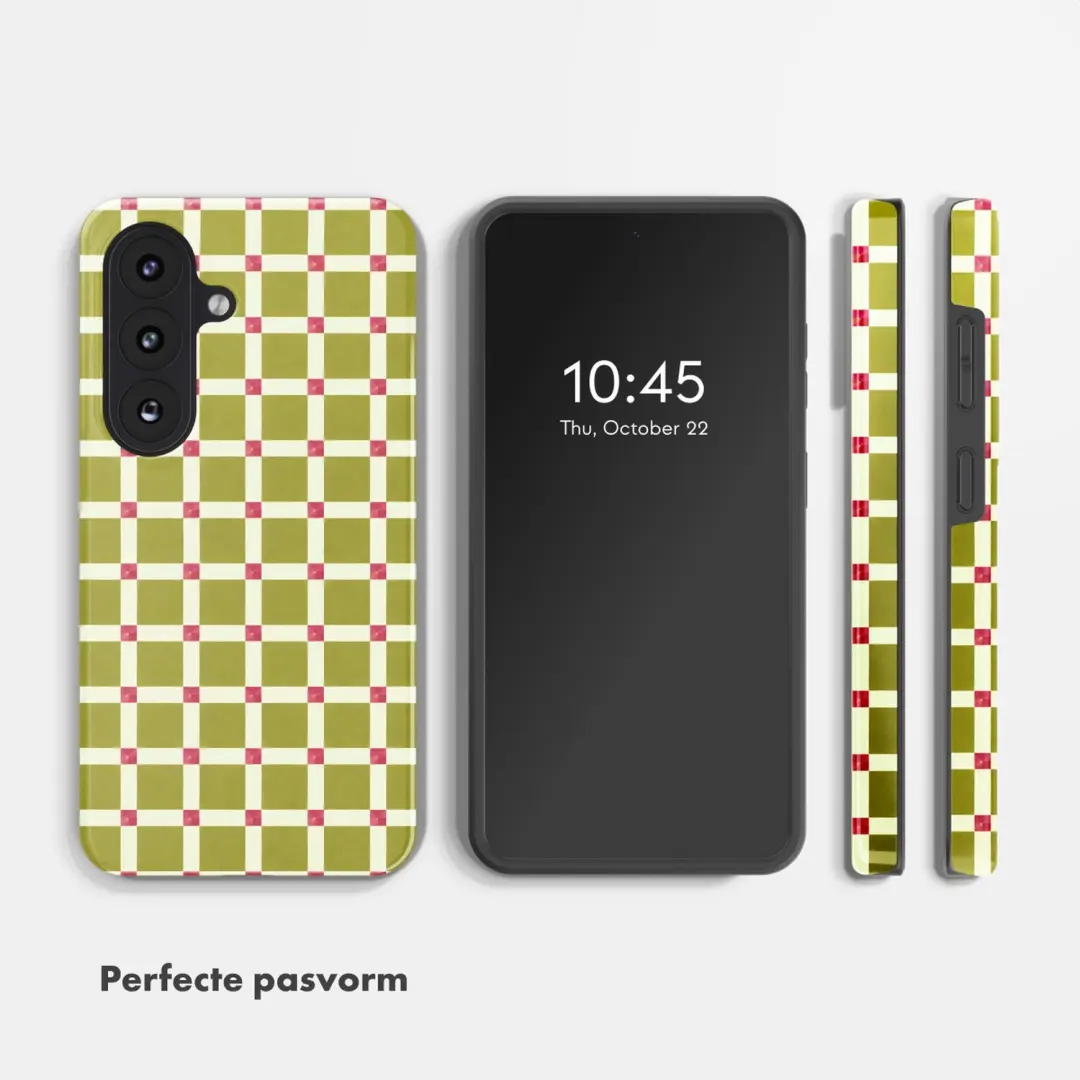 Selencia Vivid Backcover Samsung Galaxy S26 hoesje - Check This Olive - afbeelding 5 van 6
