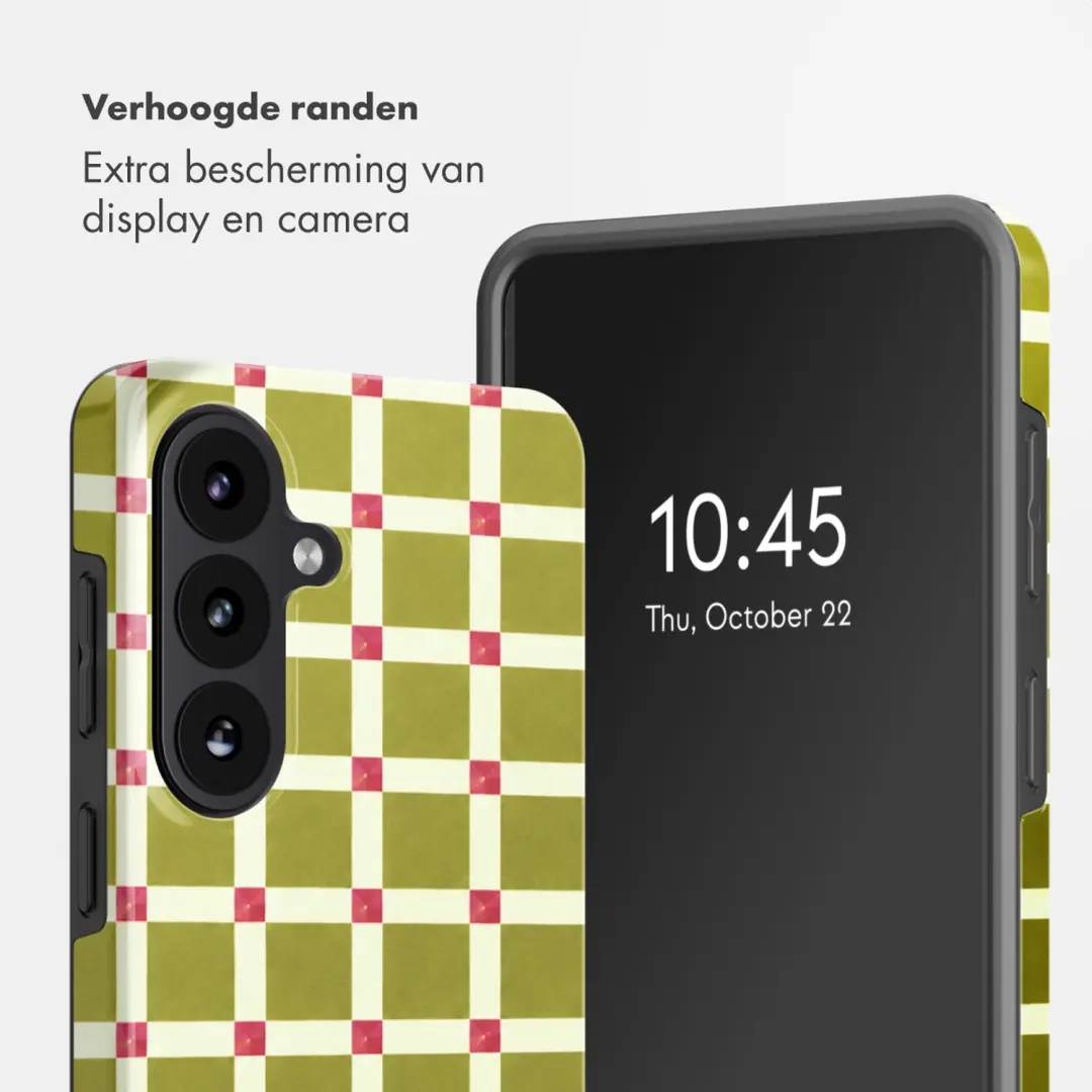 Selencia Vivid Backcover Samsung Galaxy S26 hoesje - Check This Olive - afbeelding 4 van 6