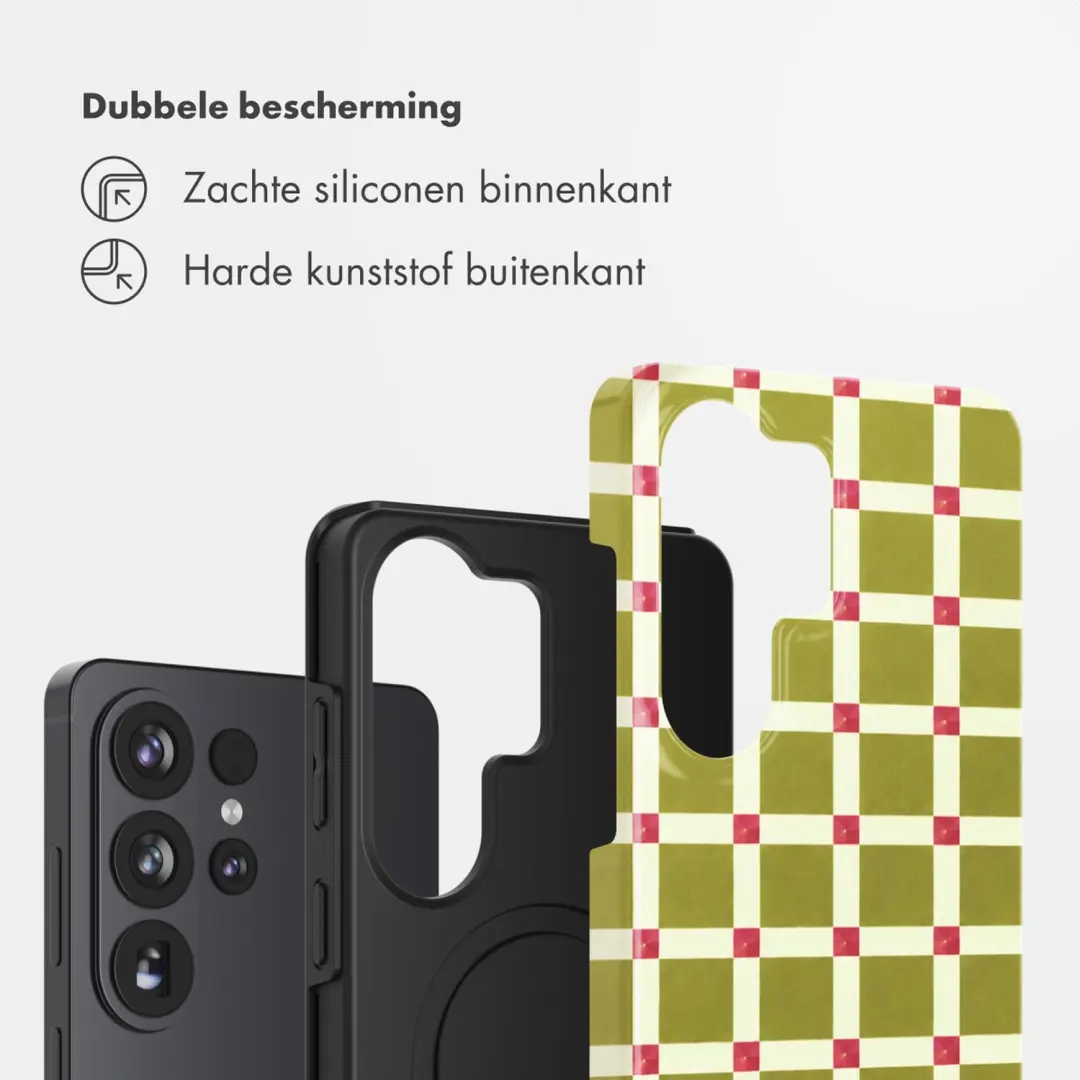 Selencia Vivid Backcover Samsung Galaxy S26 Ultra - Check This Olive - afbeelding 2 van 6