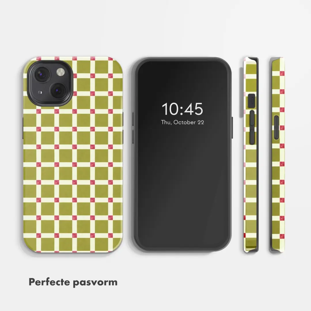 Selencia Vivid Backcover iPhone 13 MagSafe - Check This Olive - afbeelding 6 van 6