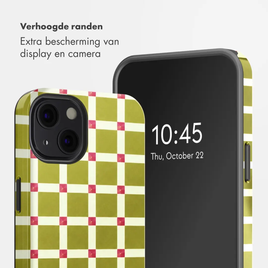 Selencia Vivid Backcover iPhone 13 MagSafe - Check This Olive - afbeelding 4 van 6