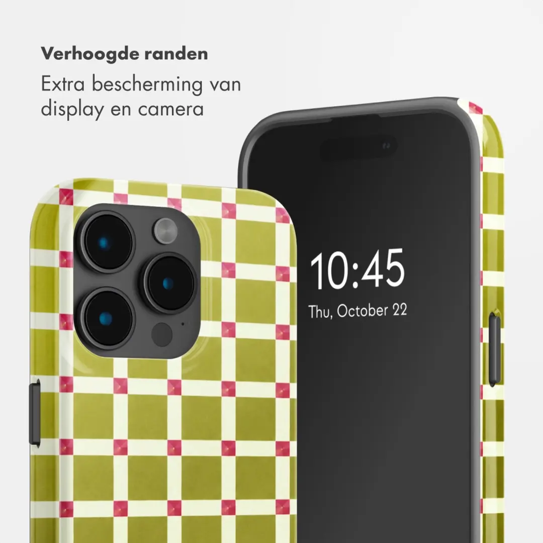 Selencia Vivid Backcover iPhone 15 Pro MagSafe - Check This Olive - afbeelding 4 van 6