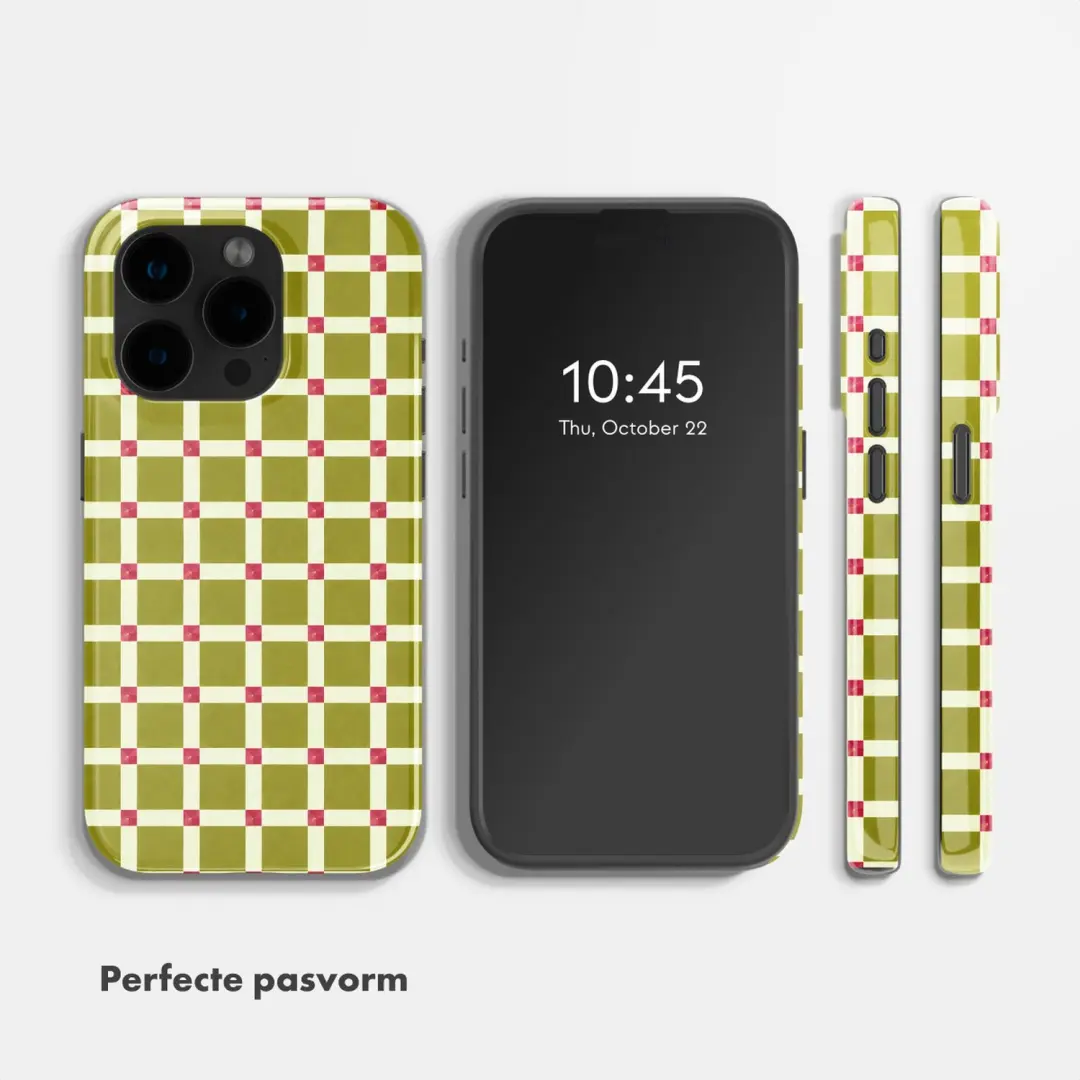 Selencia Vivid Backcover iPhone 15 Pro MagSafe - Check This Olive - afbeelding 6 van 6