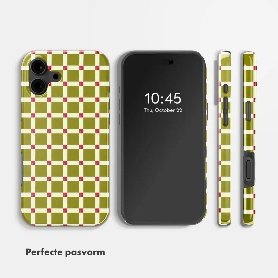 Selencia Vivid Hoesje iPhone 16 MagSafe - Check This Olive - afbeelding 5 van 6