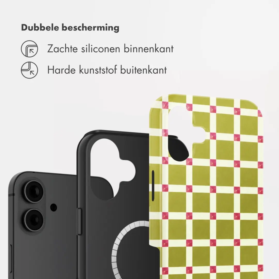 Selencia Vivid Hoesje iPhone 16 MagSafe - Check This Olive - afbeelding 2 van 6