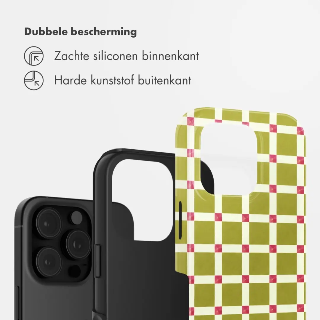 Selencia Vivid Backcover iPhone 16 Pro - Check This Olive - afbeelding 2 van 6