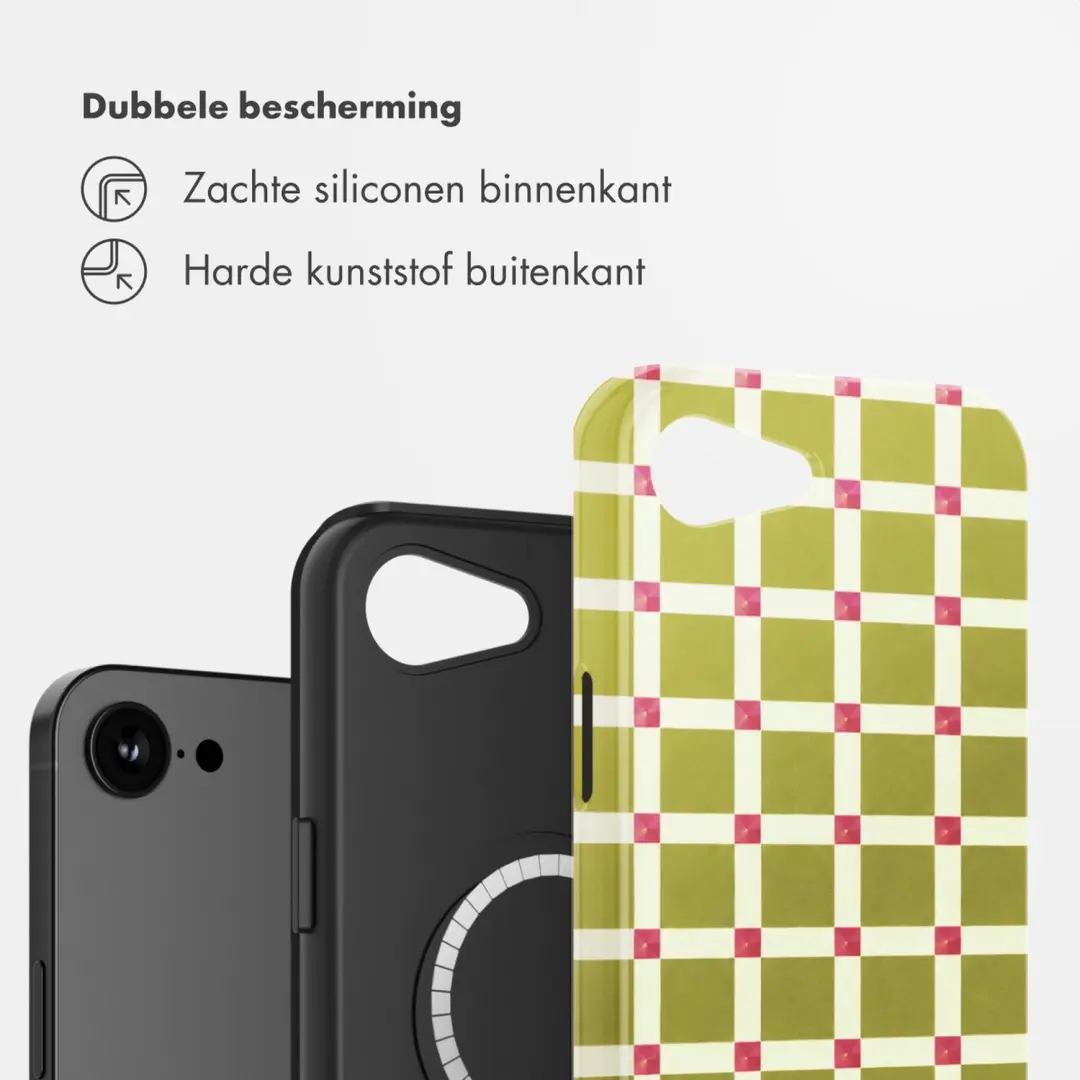 Selencia Vivid Hoesje iPhone 17e/16e - Check This Olive - afbeelding 2 van 6