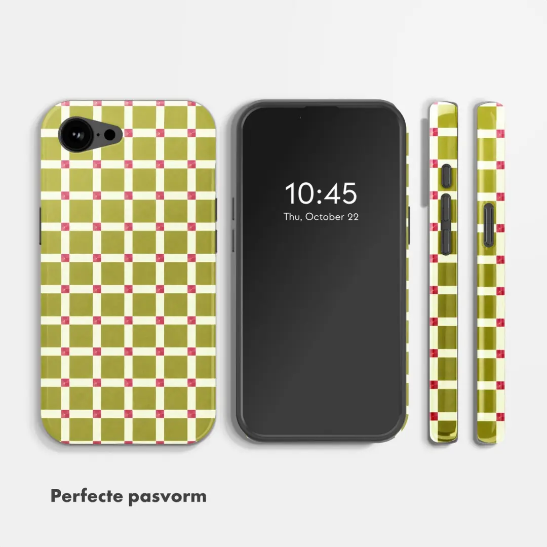Selencia Vivid Hoesje iPhone 17e/16e - Check This Olive - afbeelding 5 van 6