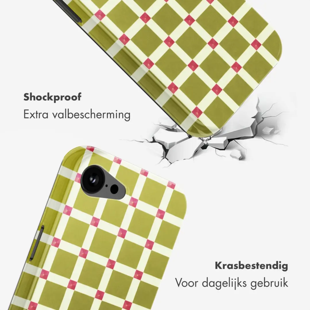 Selencia Vivid Hoesje iPhone 17e/16e - Check This Olive - afbeelding 3 van 6