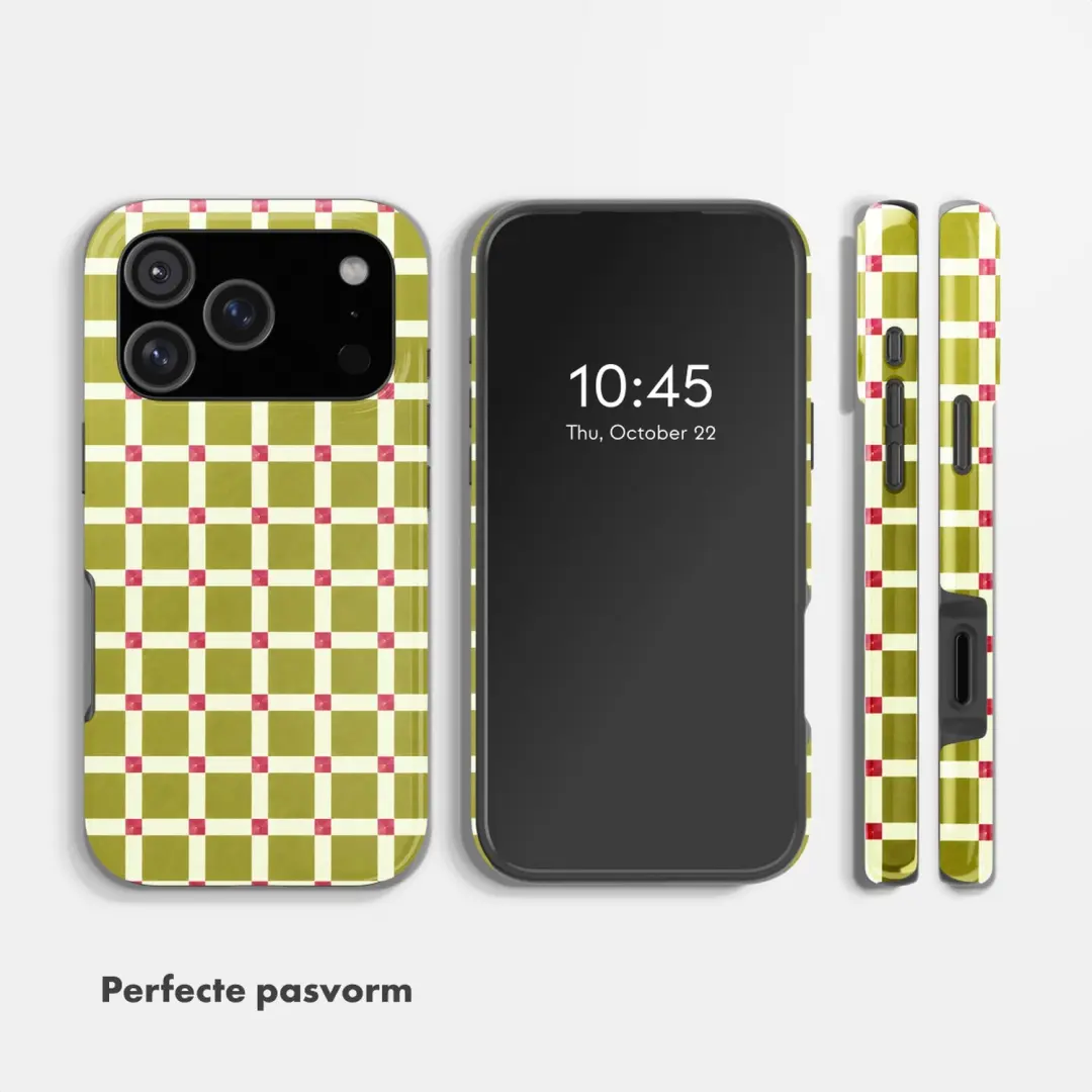 Selencia Vivid Backcover iPhone 17/18 Pro - Check This Olive - afbeelding 5 van 6