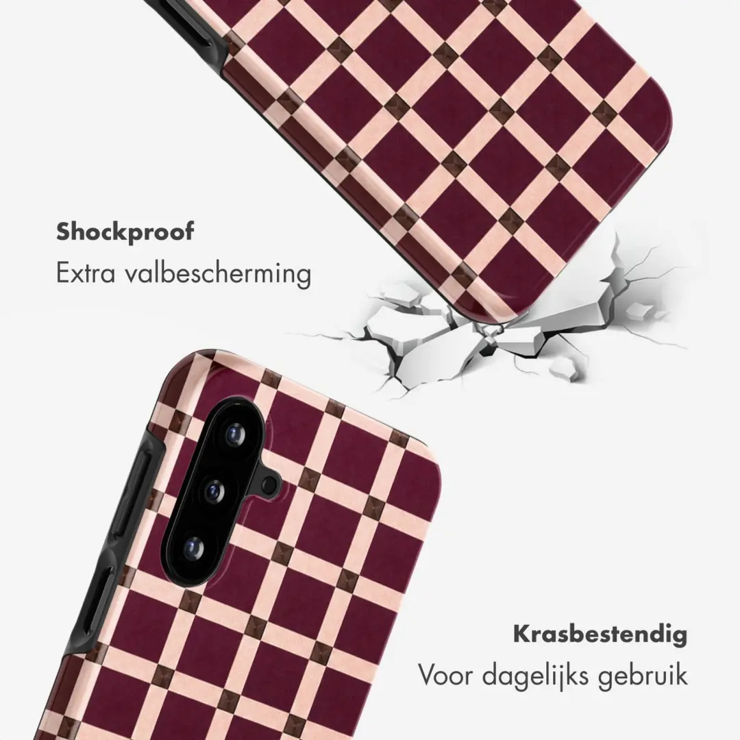 Selencia Vivid Hoesje Galaxy A17/A18 - Check This Burgundy - afbeelding 3 van 6
