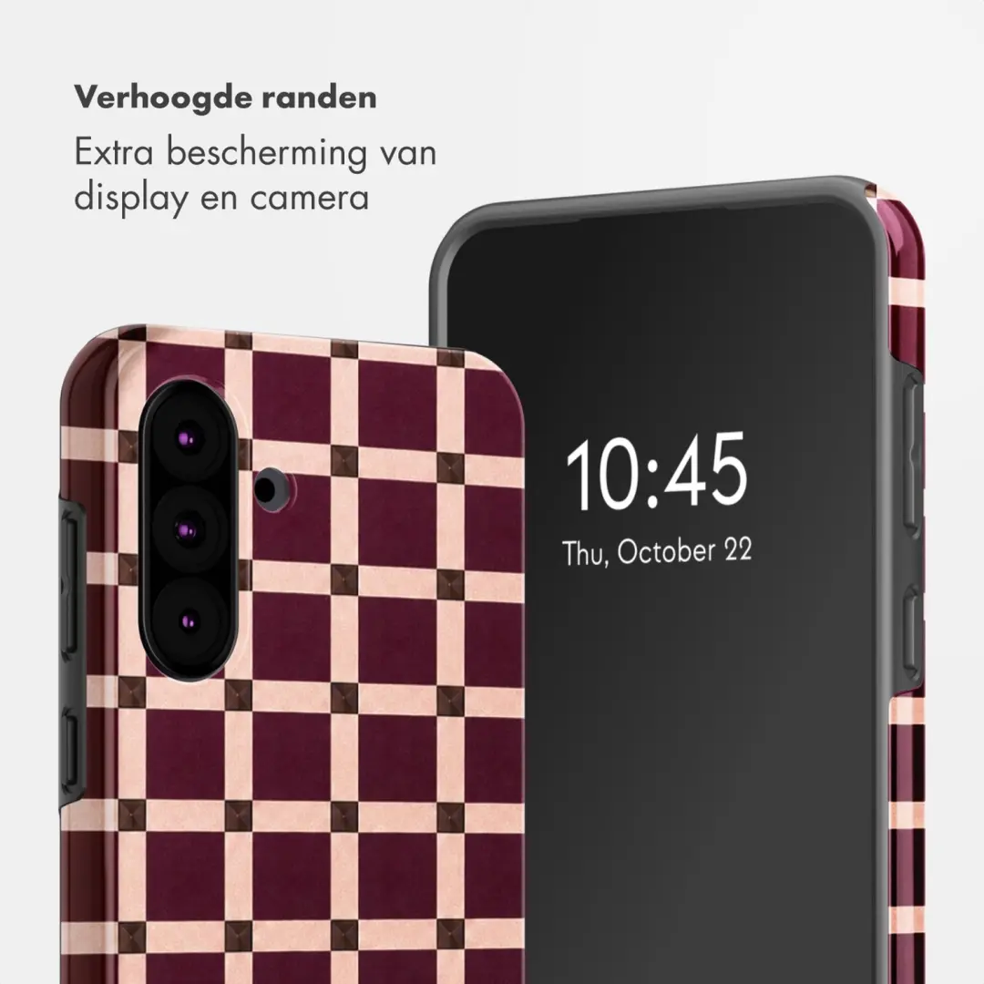Selencia Vivid Hoesje Galaxy A36/A56 - Check This Burgundy - afbeelding 4 van 6