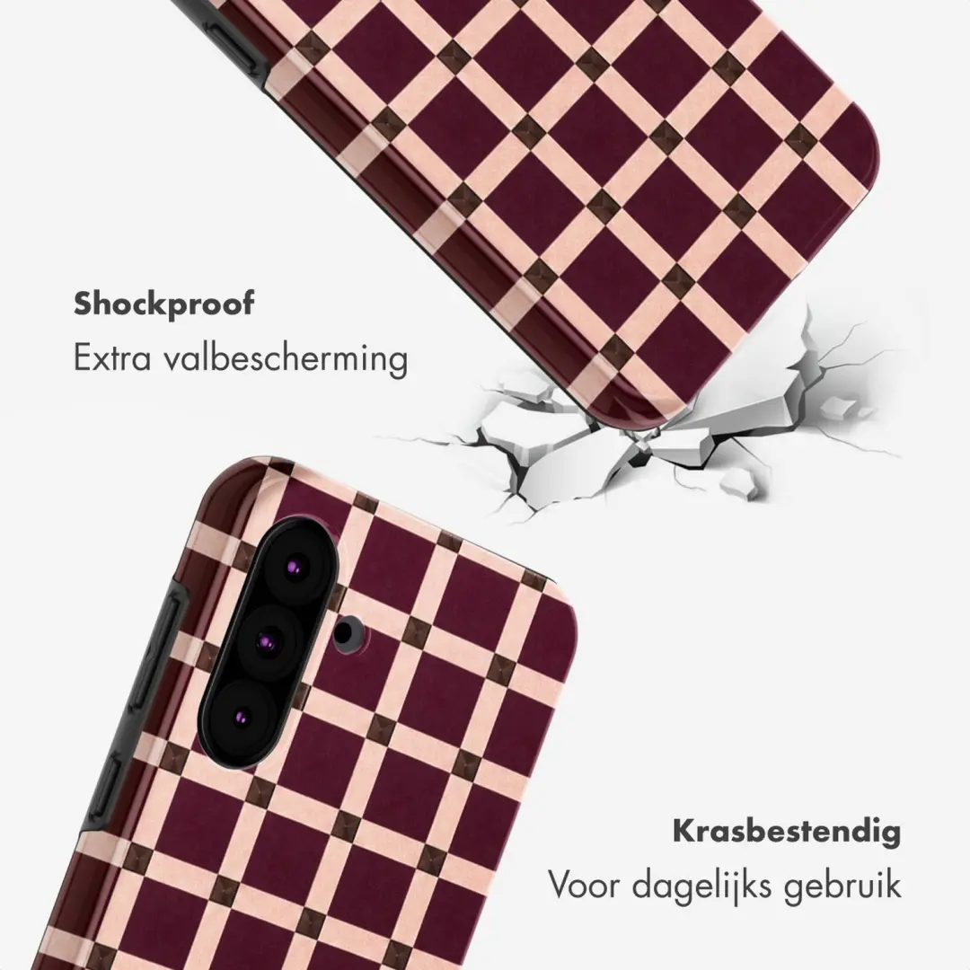 Selencia Vivid Hoesje Galaxy A36/A56 - Check This Burgundy - afbeelding 3 van 6