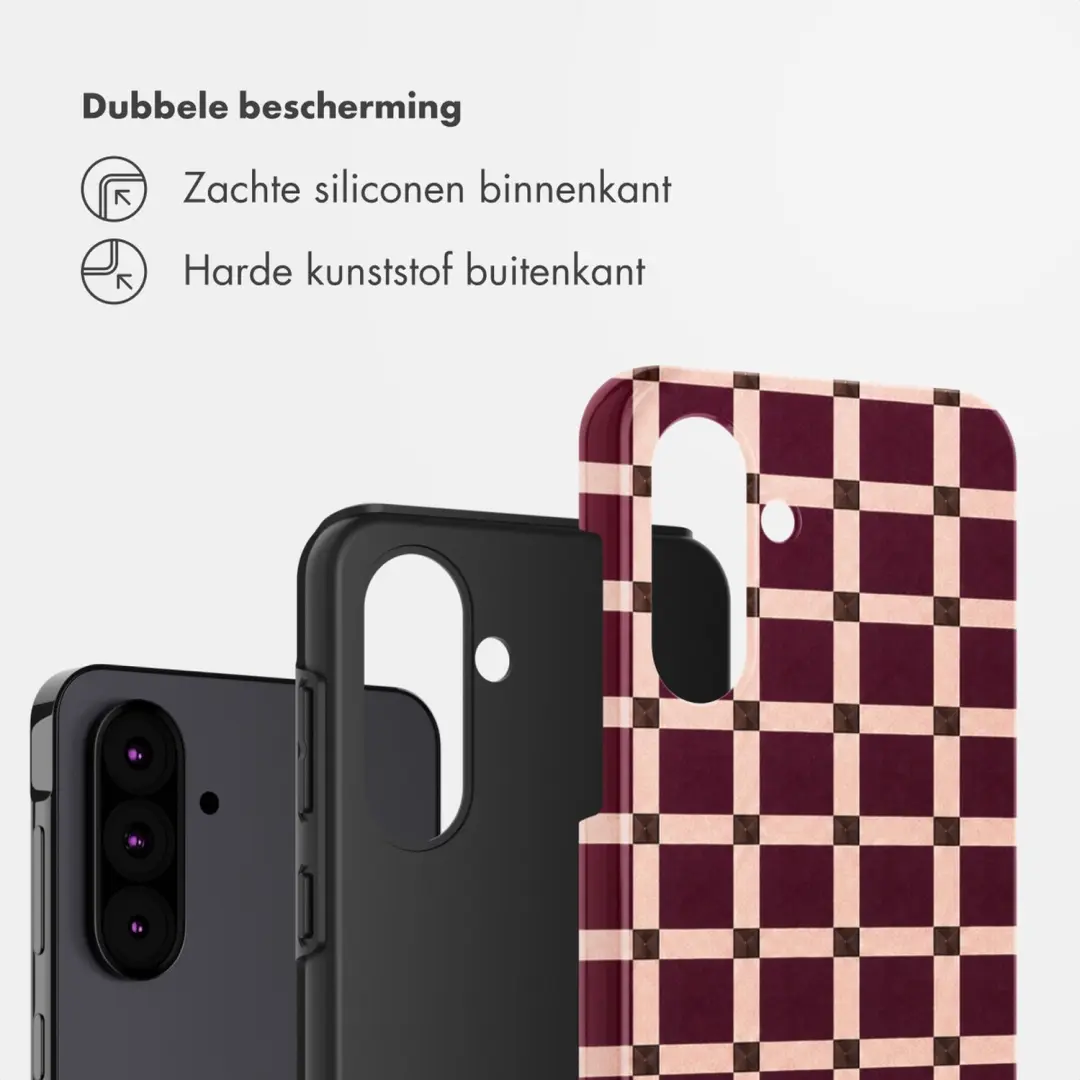 Selencia Vivid Hoesje Galaxy A36/A56 - Check This Burgundy - afbeelding 2 van 6