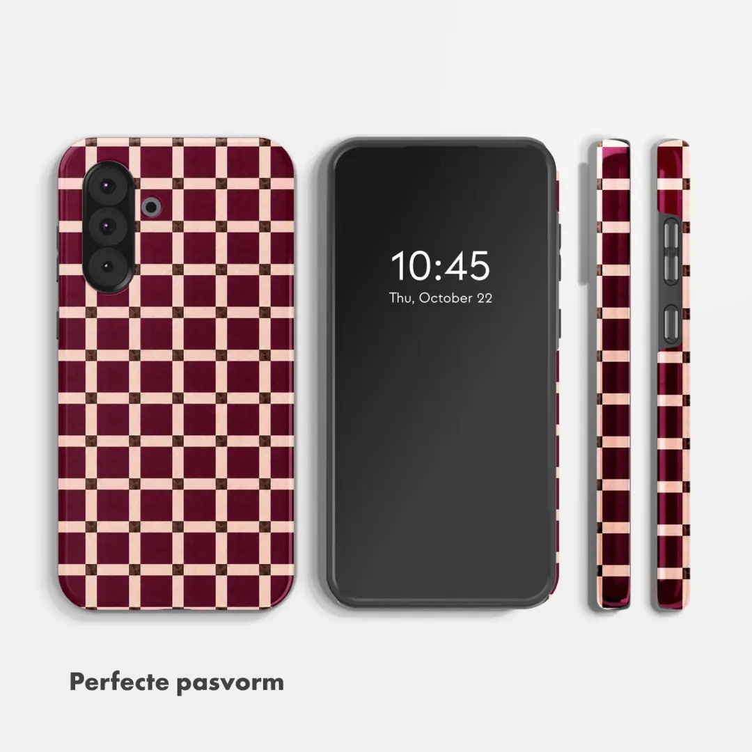 Selencia Vivid Hoesje Galaxy A36/A56 - Check This Burgundy - afbeelding 5 van 6