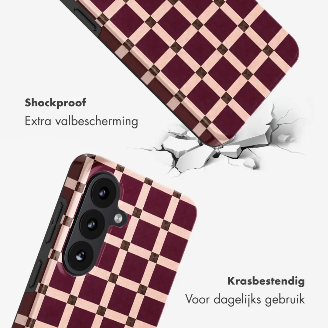Selencia Vivid Backcover Samsung Galaxy S26 Hoesje - Check This Burgundy - afbeelding 3 van 6