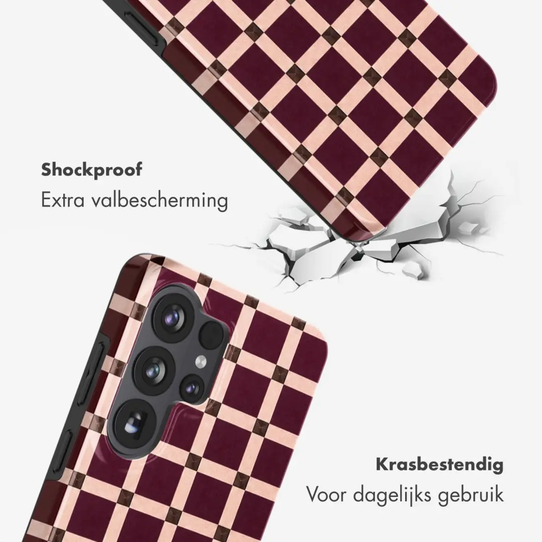 Selencia Vivid Hoesje Galaxy S26 Ultra - Check This Burgundy - afbeelding 3 van 6